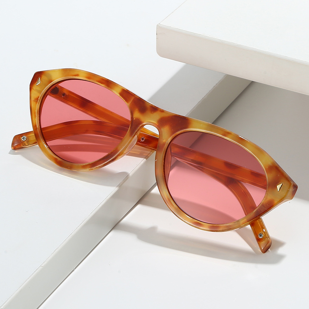 Ins Style rétro lunettes de soleil œil de chat pour femmes lunettes de Protection UV à la mode nouveau Rivet