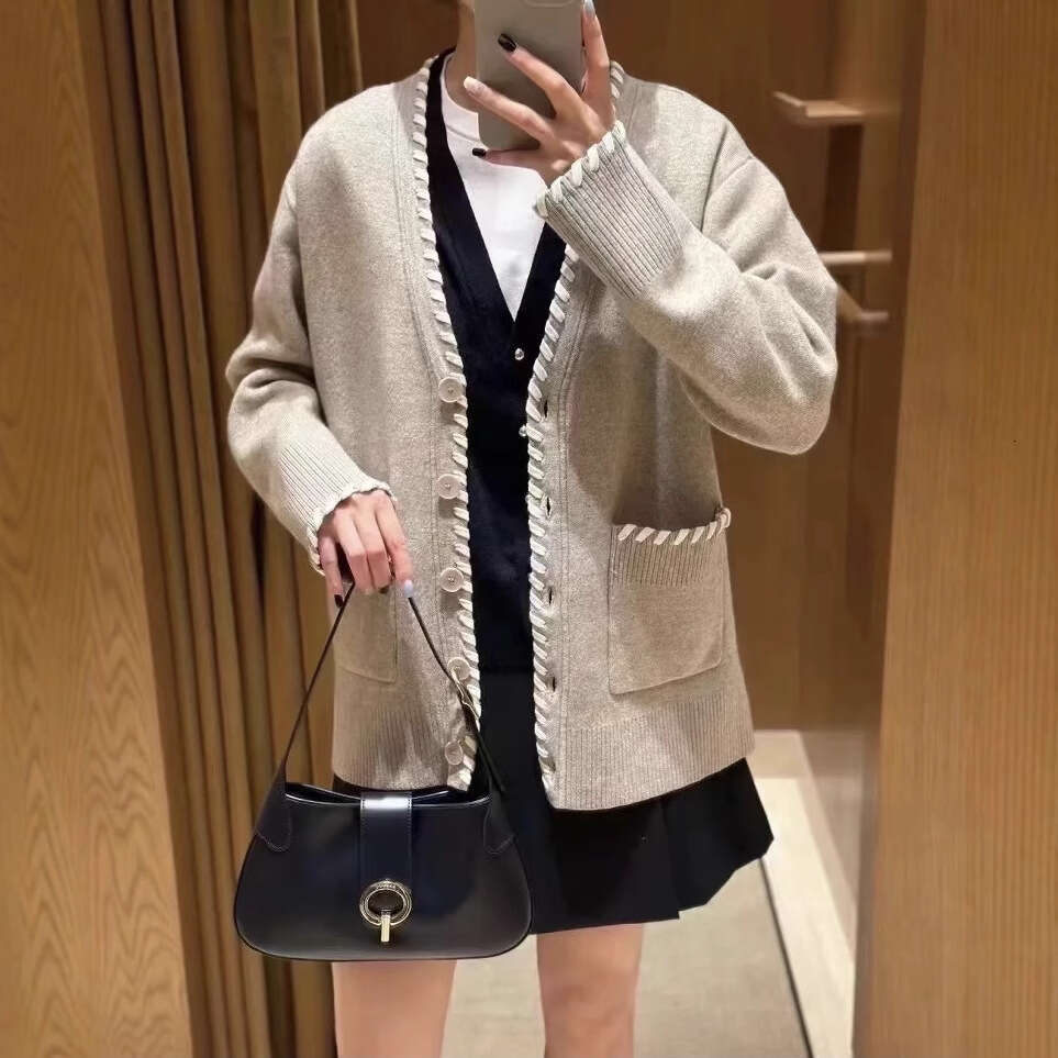 Cardigan en tricot de laine pour femmes, grande taille, ample, épaules tombantes, nouvelle mode, début du printemps 2026, N18
