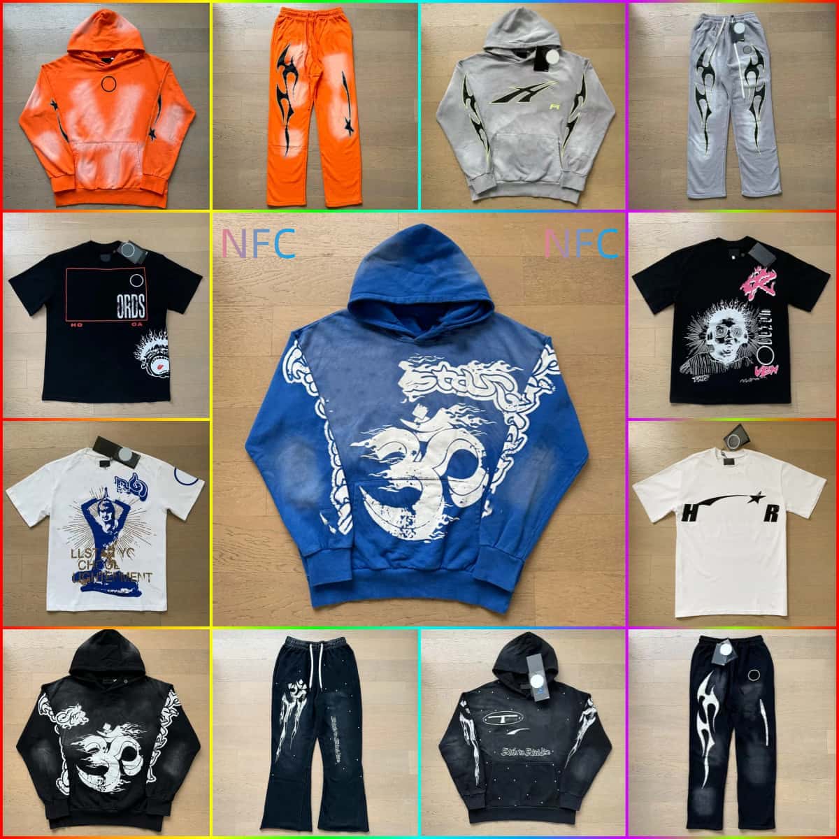 High Quality hoodie designer t shirts Helles Starly brand clothes Hip hop t shirt graffiti pattern vintage printed washed hoodie for men and wome-image-951359558
