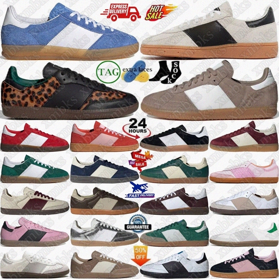 Handball Indoor Bad Bunny Sneakers Shoes Preloved Red Leopard Womens Mens Cow Print Bliss Pink Purple White Aluminum Core Black Navy Gum Navy Ear-image-959229705
