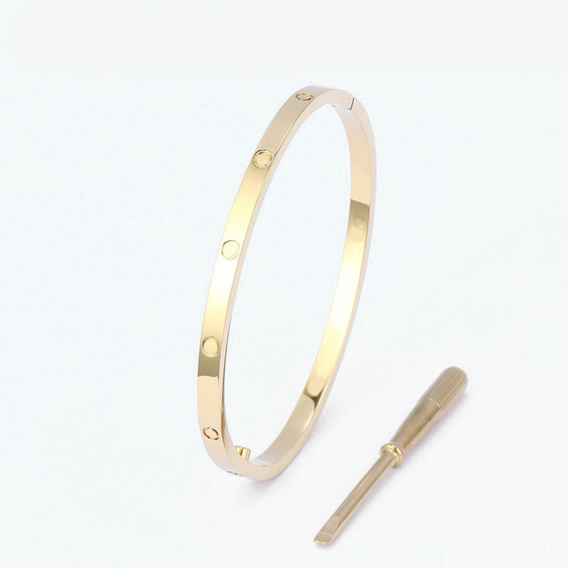 With Box 4MM Wide narrow thin bracelet bangle designer for women men plated gold cuff bracelets designer plane with screwdriver luxury jewelry woman