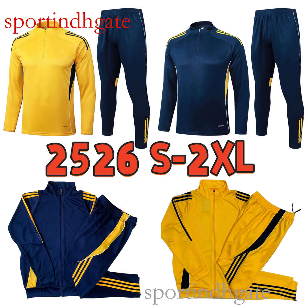 24 25 Boca Juniors adult Tracksuit jacket long zipper Men's Soccer Jacket Set, Long Sleeve Football Training Suit, MARADONA TEVEZ DE ROSSI trai