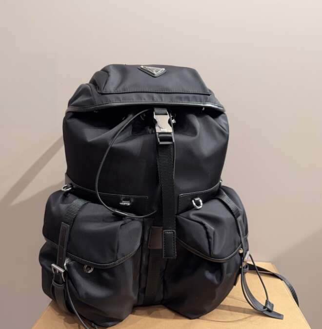 Designer classic black nylon backpack Exudes sophistication and meets the needs of daily commuting and storage A versatile backpack suitable for bot