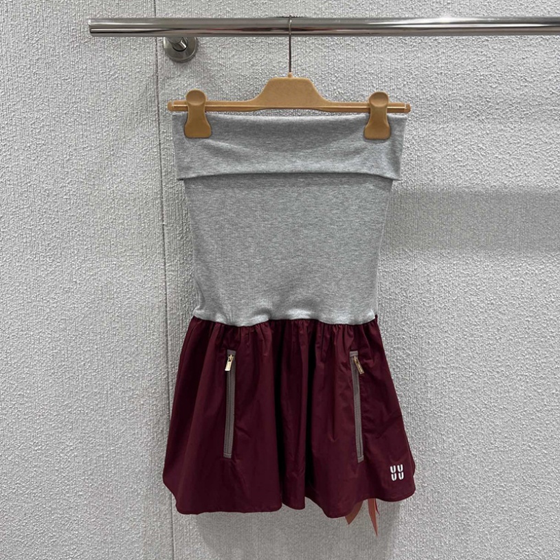 Robe Sexy sans bretelles pour femmes, couleur contrastée, Mini robe Slim de styliste, Streetwear, robe plissée de soirée en boîte de nuit