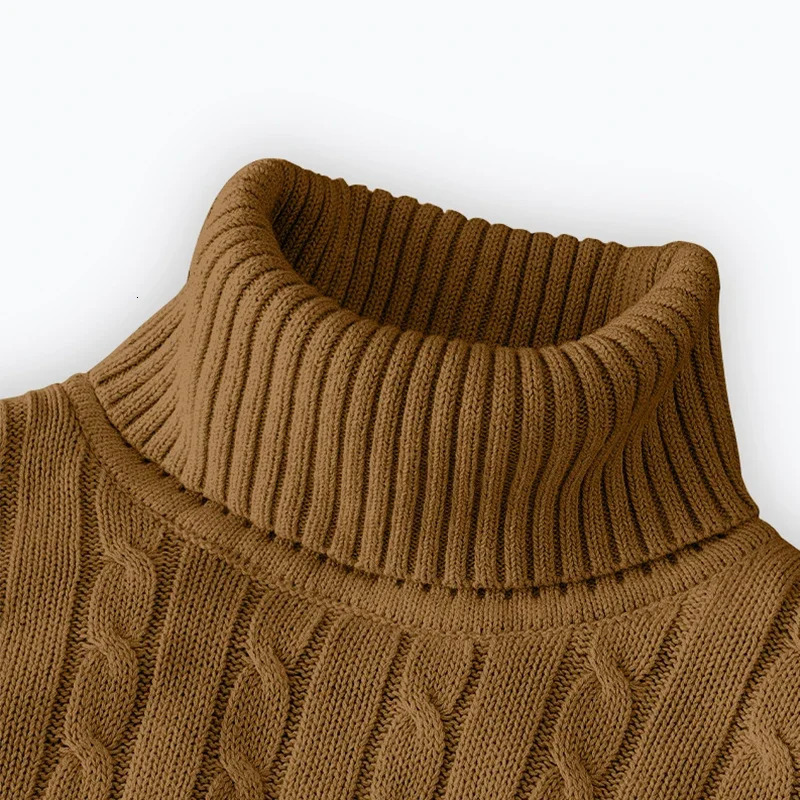 Mens High Neck Sweater Solid Color Pullover Knitted Warm Casual Turtleneck Sweatwear Woolen Mens Winter Outdoor Tops 260114BJ