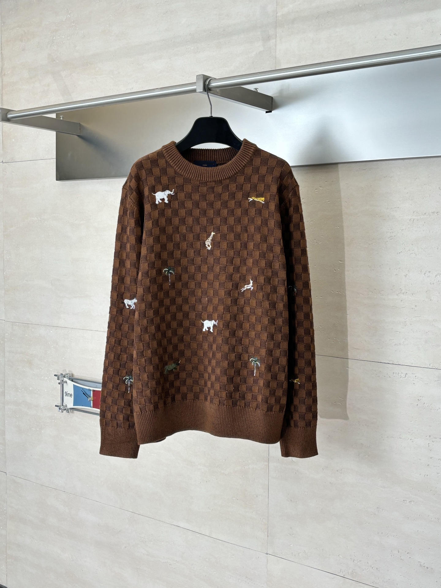 Men's Plus Size Hoodies & Sweatshirts jacquard letter knitted sweater in autumn / winter acquard knitting machine e Custom jnlarged detail crew