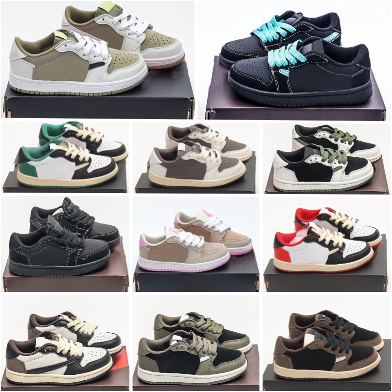 2026 kids shoes designer Basketball Shoe Infants Toddlers youth Sneakers trainer Reverse Mocha Olive Black white Baby Sports boys Athletic trainers