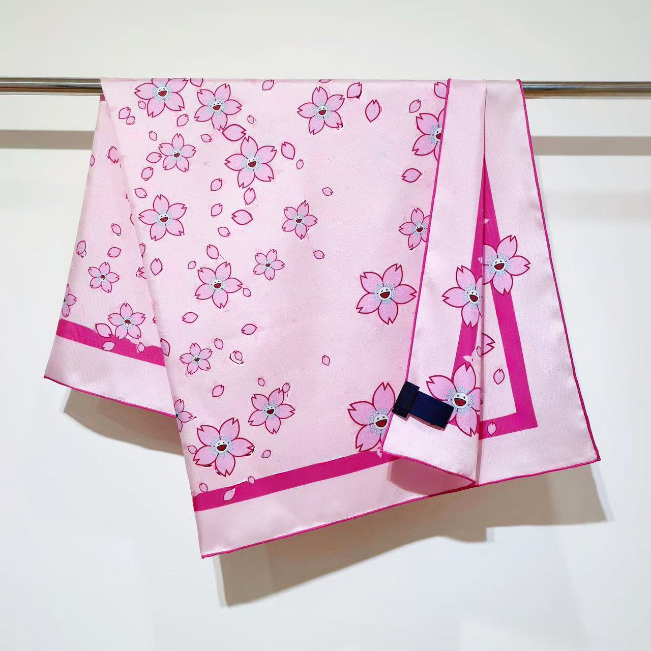 double side multicolor square bandeau silk new square scarf Murakami designer women brand neck tie designer scarf for women hair thin scarves nec-image-958888670