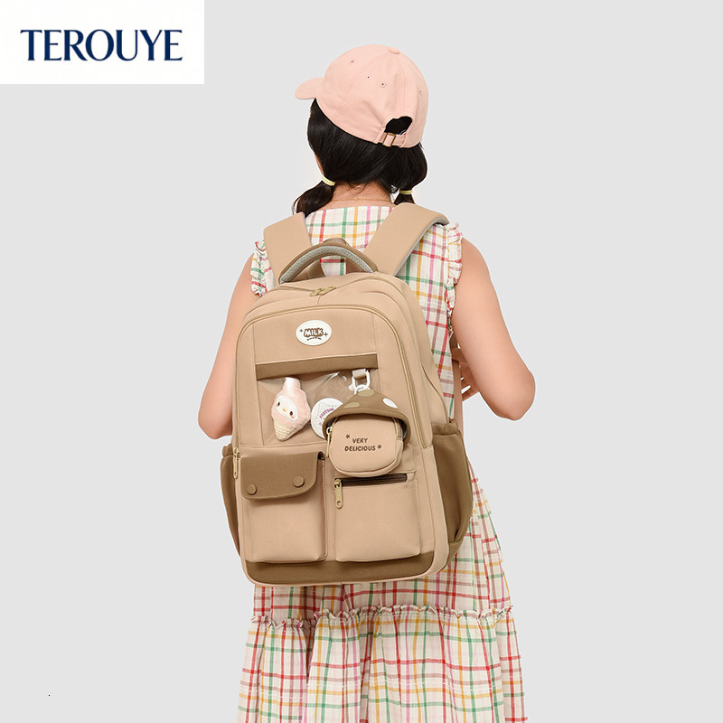 TEROUYE Autumn New Korean Sweet Girl Backpack Commuting Simplified Japanese Style Large atmosphere Capacity Backpack Top fashion Girl Backpack Backp