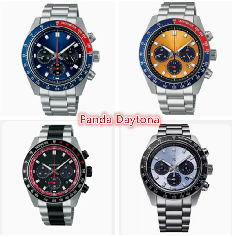 New CITIZENSeko Mens SeikosWatch Fashion Luxury Designer Quartz Movement Watches Panda Day tona Three Eyes Six Hands Multifunctional Chronograph Man