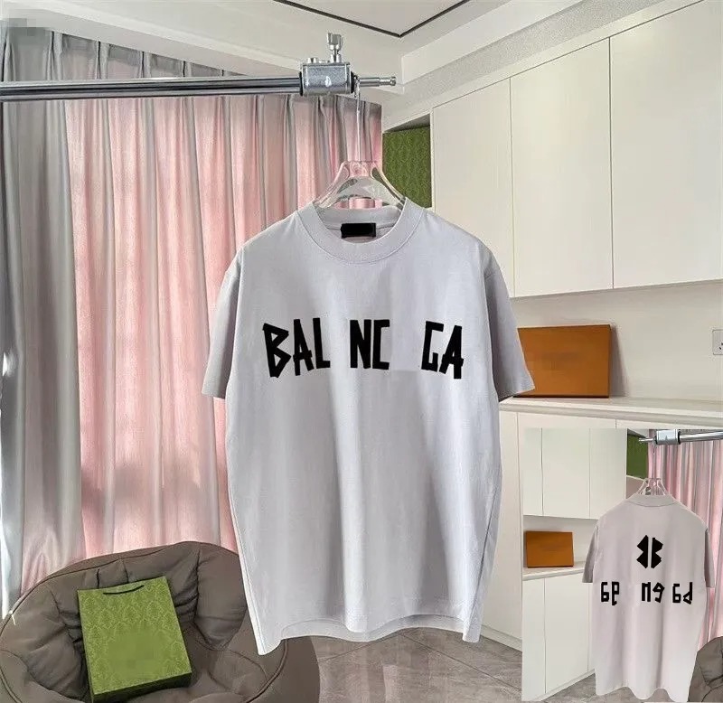 Bal Shirts Designer Luxury Men Women Tees Bb Tshirt Summer Fashion Round-Neck Tops Letter Cotton Paris Tshirts Short Sleeve Casual High Quality Men&