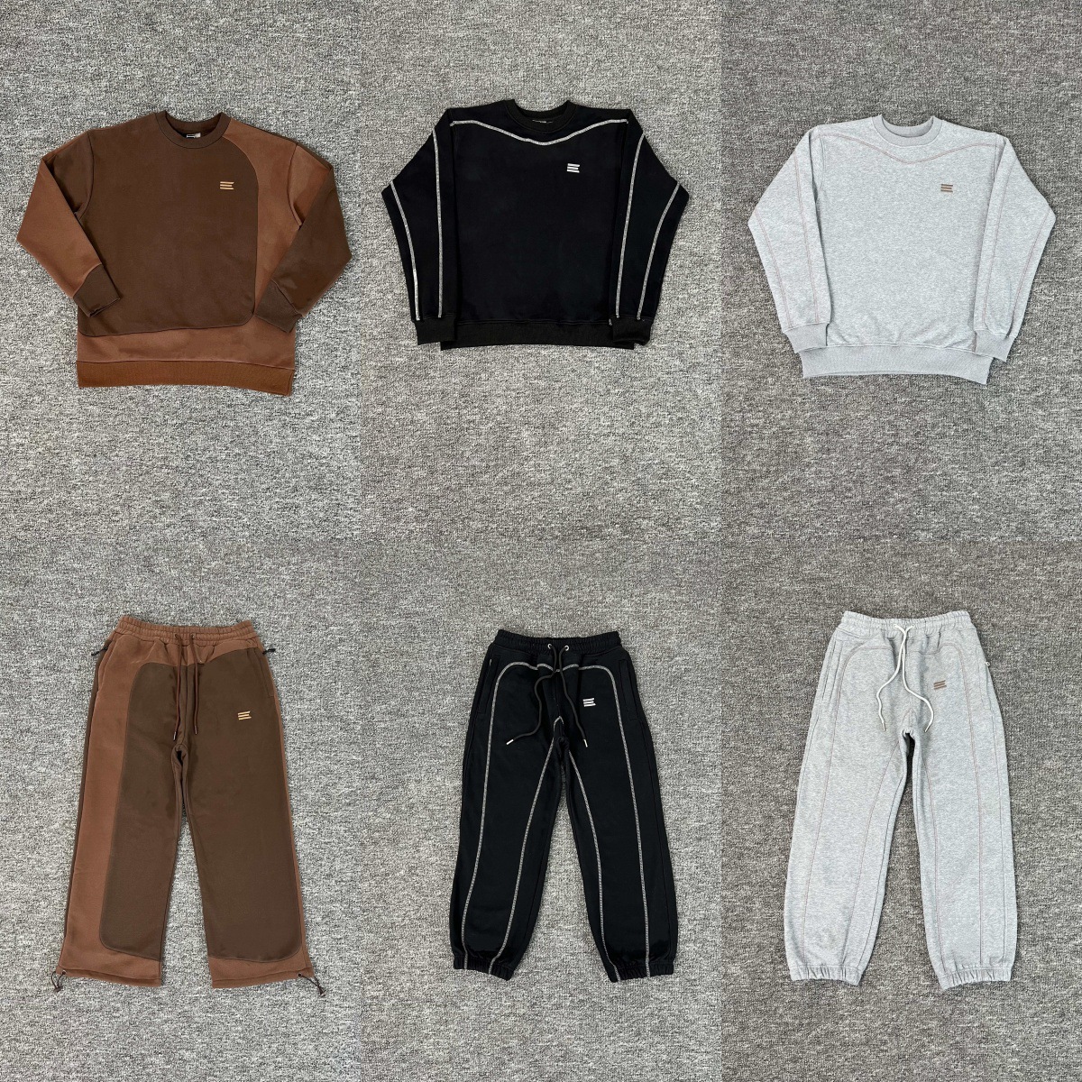 Mens tracksuits kroen tracksuits embroidery basic sports pullover sweatshirt and pants set