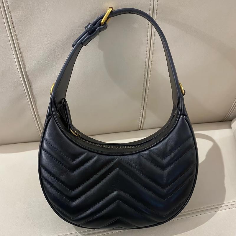 women underarm bag leather purses brand designer shoulder handbag fashionable crossbody top mini half moon high quality armpit clutch noble pochette