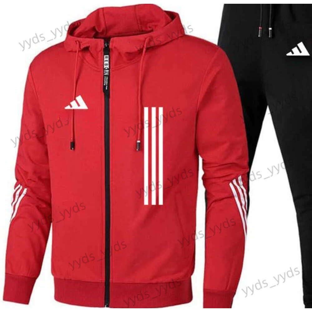 Men's Tracksuits Winter Autumn Mens Zipper Tracksuits Clothes New Trend Casual Stitching Jogger Tech Fleece Sportswear Hoodie Pants Womens D
