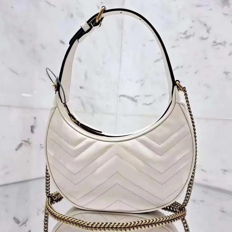 leather half moon bag shoulder bags women luxury underarms clutch designer handbag fashion vintage wallets letter zipper double Half Moon hobos lady