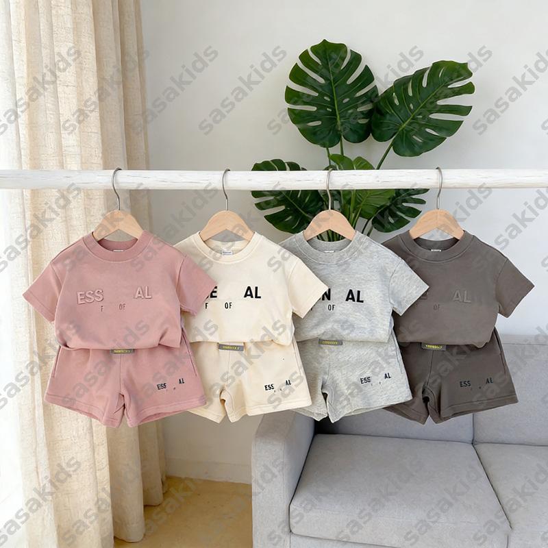 4 Styles Kids Designer Clothes Set Summer Short Sleeve Tracksuit Luxury Clothing Sets Kids T Shirt Girl Boy Fashion Sets Designer Baby Sport Suits D