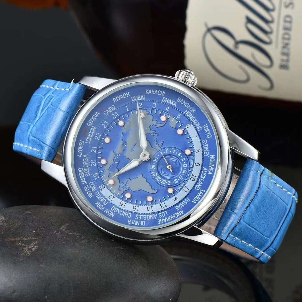 Two and a half pin montre homme quartz décontractée chronomètre secondes bracelet cuir