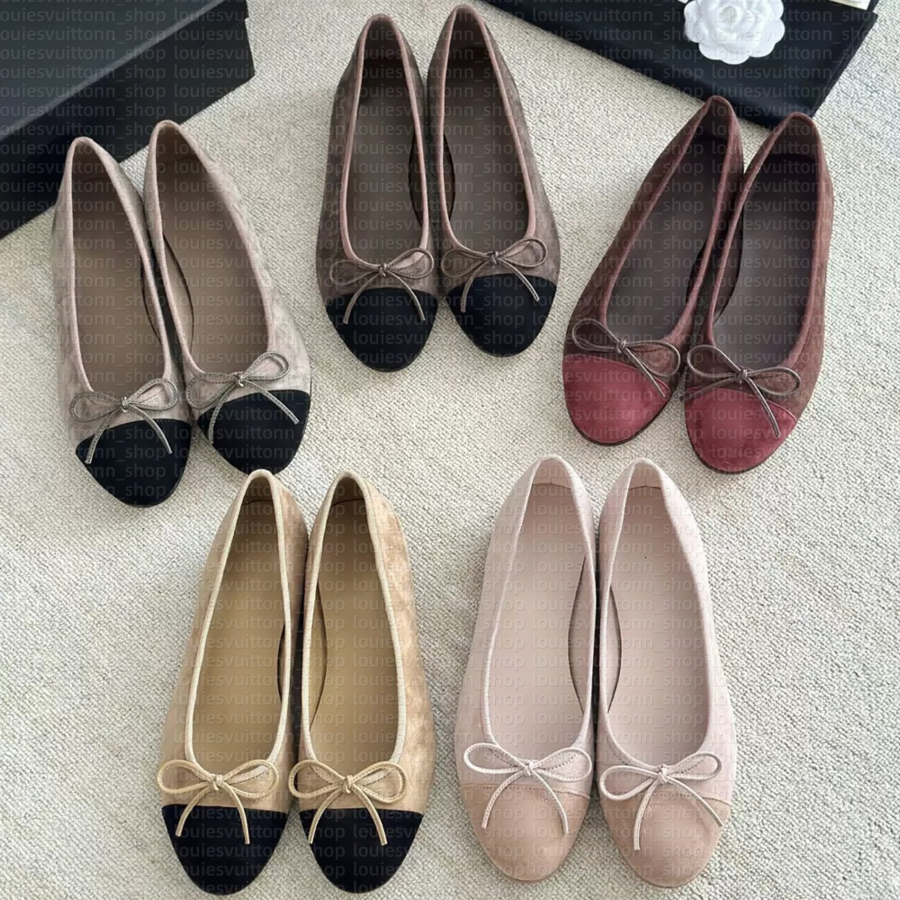 Designer cc Shoes Paris Brand Designer Black ccity Ballet Flats Shoes Women Quilted Genuine Leather Slip On Ballerina Luxury Round Toe Ladies Dress