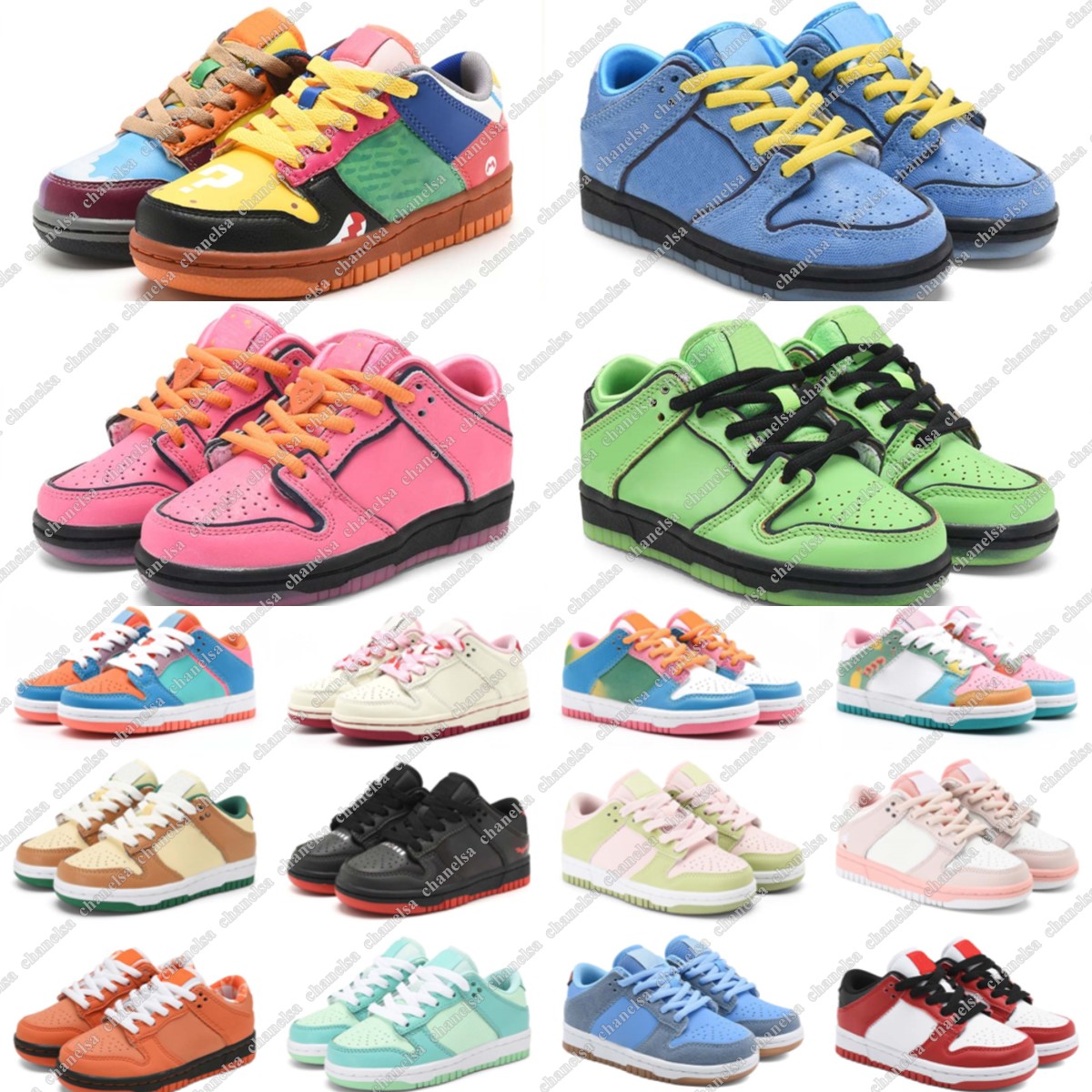 designer Kids shoes Toddler youth sneakers Bubbles Blossom Buttercup strawberry baby pink blue low Girls boys childrens trainers