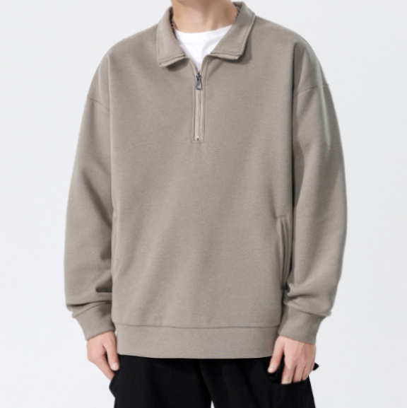 A506 Turtleneck Sweatshirt for Men Autumn and Winter Thickened Loose Trendy Solid