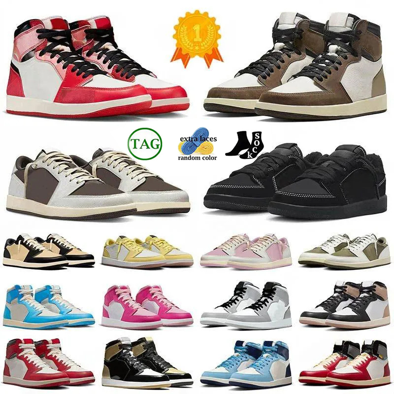 1 High Low Travis Reverse Mocha Designer 1s Basketball Shoes Men Women Trainer University Blue Leather Hyper Royal Grey Chicago Red Dark Outdoor-image-770342110