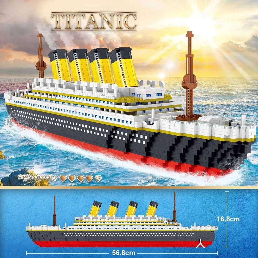 4000+Pcs Titanic Model Cruise Ship Building Blocks MOC Boat Bricks Collection DIY Construction Toys for Children Gift H260121-image-1092667371