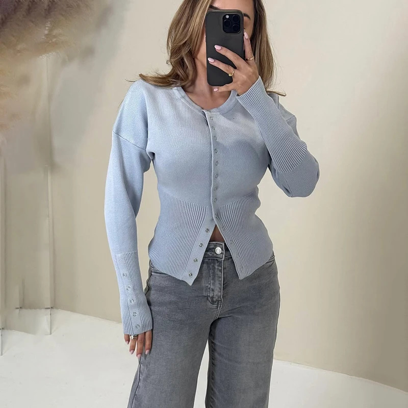 Tornova Fashion Knitwear Cardigan Top Womens Ribbed Patchwork Slim Solid Casual Cropped Inner Top Womens Knit Cardigan Outwear 260119