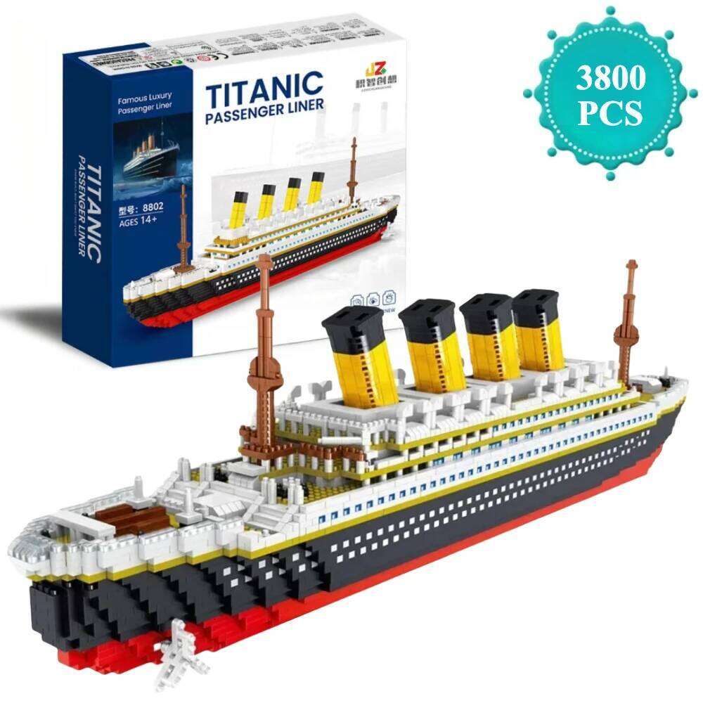 Luxury Titanic Cruise Ship Building Blocks Assemble Model Boat Bricks Collection Construction Toys for Children's Birthday Gift H260121-image-1092667335