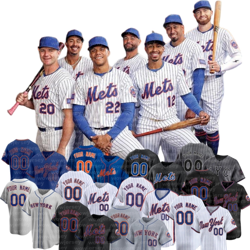 # 22 Maillot Juan Soto Maillot NY Mets # 12 Francisco Lindor Pete Alonso Francisco Alvarez Kodai Senga Edwin Diaz Brett Baty # 11 Maillots de bas