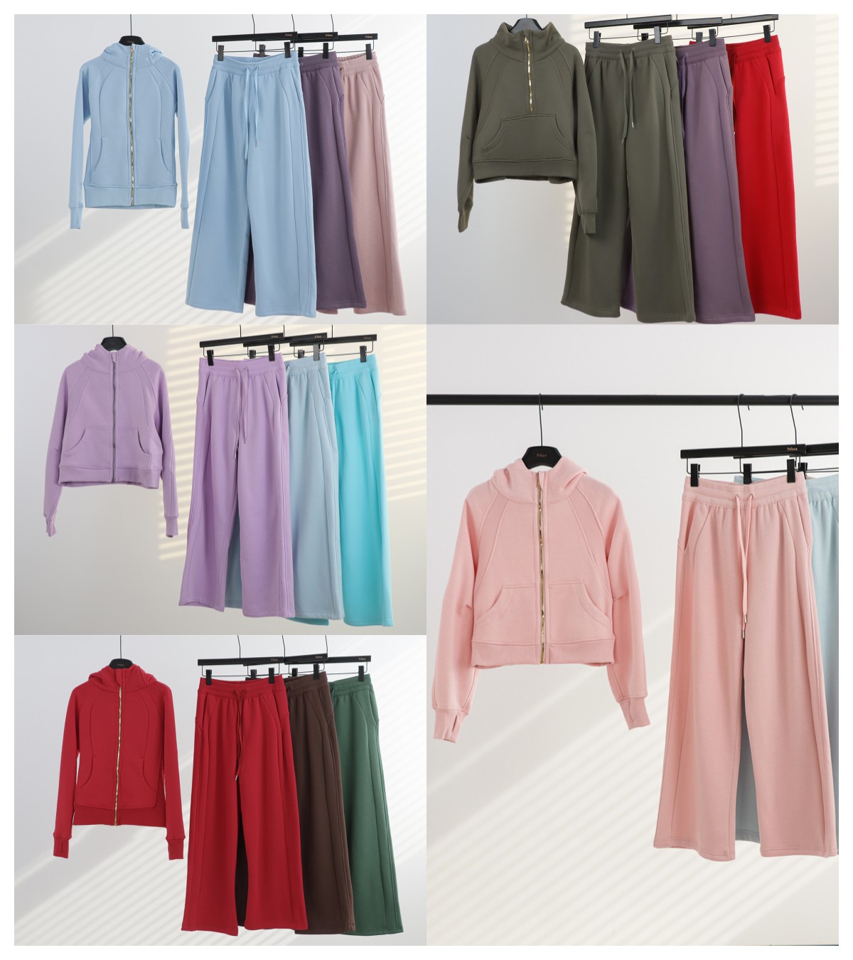 hoodie scubohoodied classic half zip wool hoodie Loose full zip set for women's sports hooded cardigan jacket with plush yoga suit sweater j-image-987789805