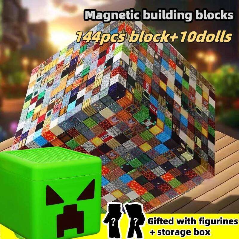 Magnetic toy storage box set DIY assembly toys children building blocks for playing with tables H260121-image-1092667011