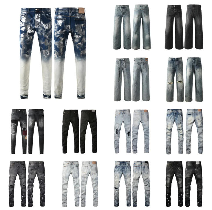 Jeans Designer Men's Jeans Womens Pants Summer High Street Retro Straight Regular Jeans Washed Old Jeans Long