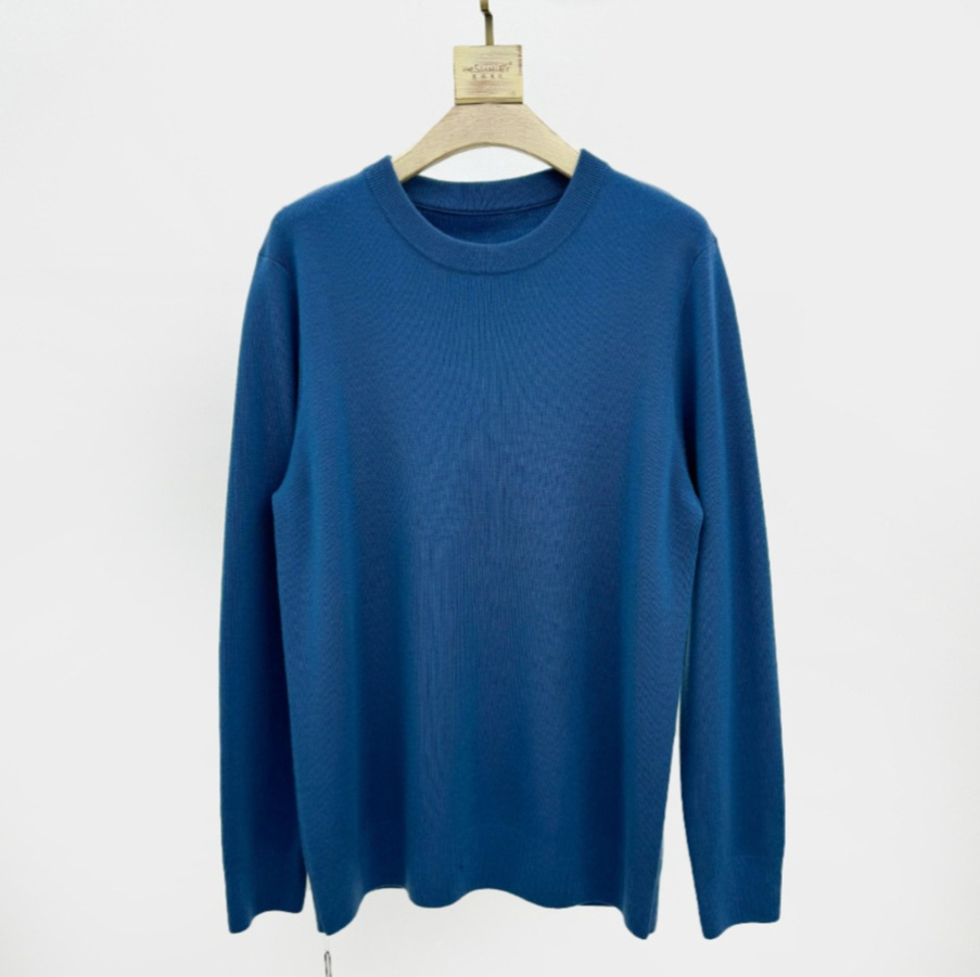a641 Men Wool Sweater Four-pin Thick Warm Round Neck Autumn and Winter Bottoming Knitted
