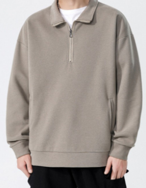 A505 Turtleneck Sweatshirt for Men Autumn and Winter Thickened Loose Trendy Solid
