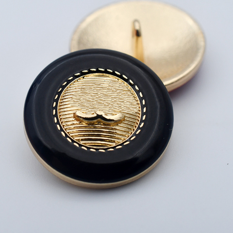 Classic Letter Diy Sewing Button for Coat Jacket Shirt Sweater Metal Round Striped Letter Buttons 4 Colors