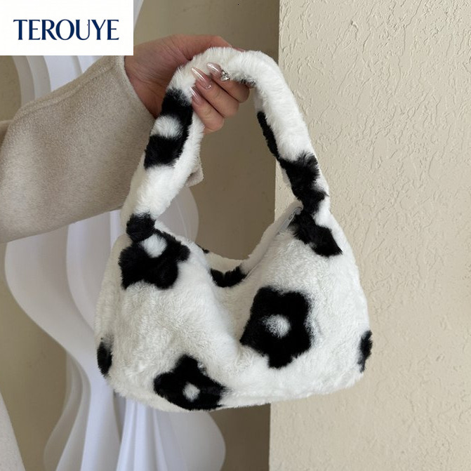 TEROUYE Autumn atmosphere New Underarm Bag Fashion Handbag Spicy Girl Leopard Pattern Women s Shoulder Bag Plush Bag Shoulder Bag Luxury bag