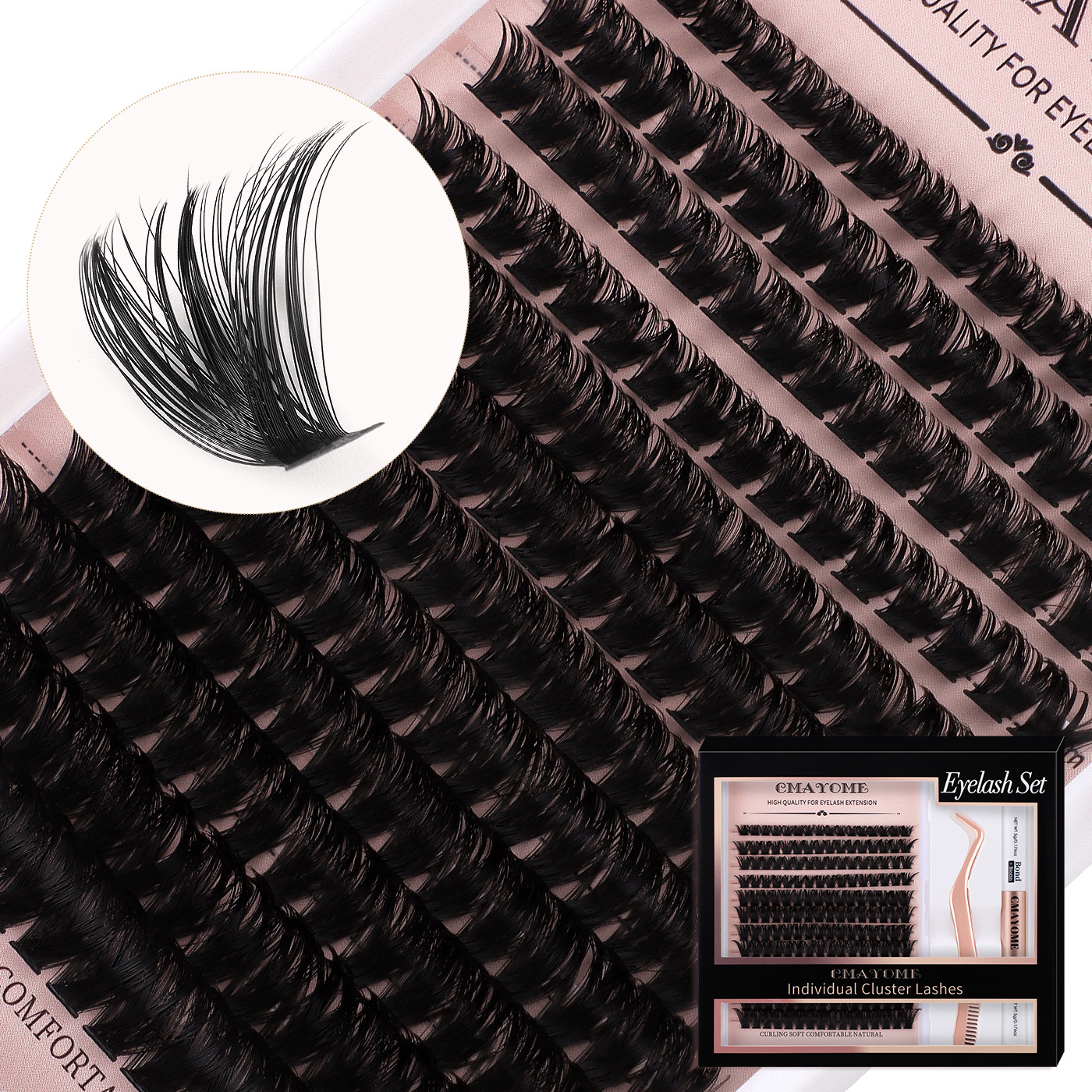 DIY Lash Clusters Thick Fluffy DIY Individual Eyelashes Soft Lightweight Multi-layer 3D Grafted Lashes Handmade Reusable Cluster Segmented Eyelas-image-1092610110