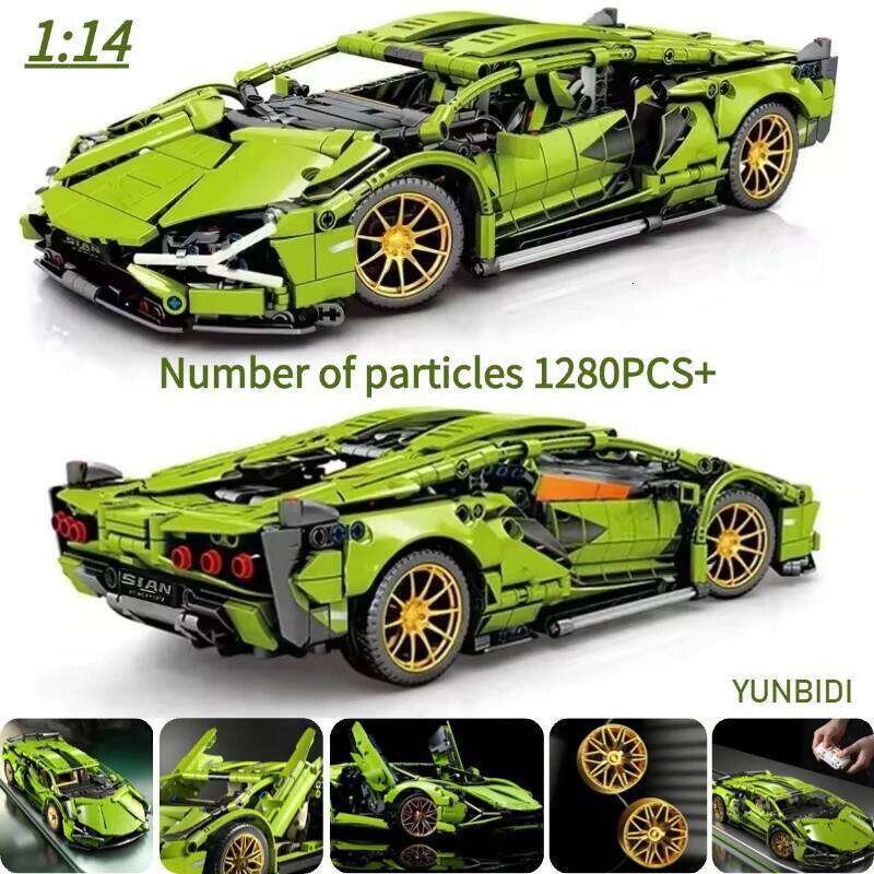 Technology Racing 1280PCS+ 1:14 Motion Speed Car Model Mechanical Super Block Assembly Toy Children Adult Gifts H260121-image-1092666365