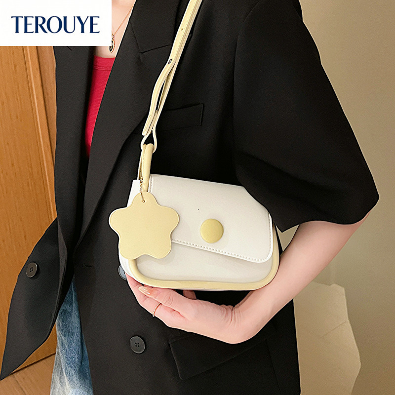 TEROUYE atmosphere autumn new design texture niche color blocking fashion fresh small square bag shoulder bag bag women shoulder bag Luxury bag