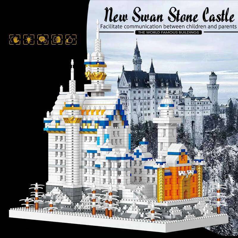 Germany Swan Stone Castle Micro Blocks Set, Famous World Architecture Model Creative Collection Building Toys for Adult H260121-image-1092666941