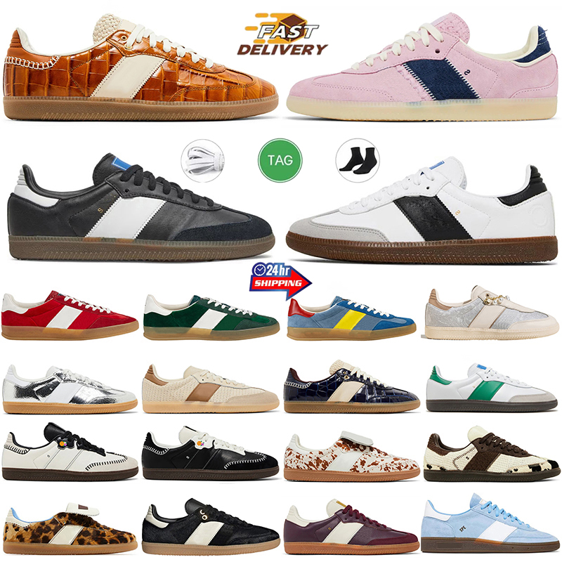 Designer Shoes Luxurys OG Vegan Core Black Whote Sliver sambawoman Leather Flats Sneakers For Men Women Casual Skate Gym Trainers