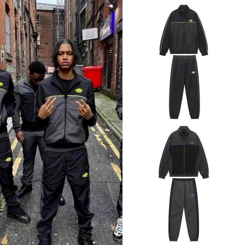 The Latest Drawstring Long Sleeve Pants Set Woven Joggers Waterproof Zip Jacket Well-made Winter Men Women Classic Suit Reflective Windbreaker Track