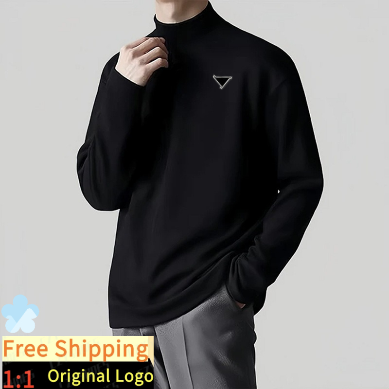 Men's one-piece double-sided down jacket versatile warm underwear with matching base layer shirt, semi-collared plain-colored long-sleeved t-sh