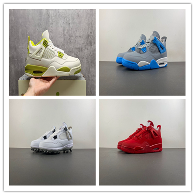 Chaussures de basket-ball 4s Mist Blue Black Cat Imperial Purple Fniversity Red Dark Moka Baskets de sport