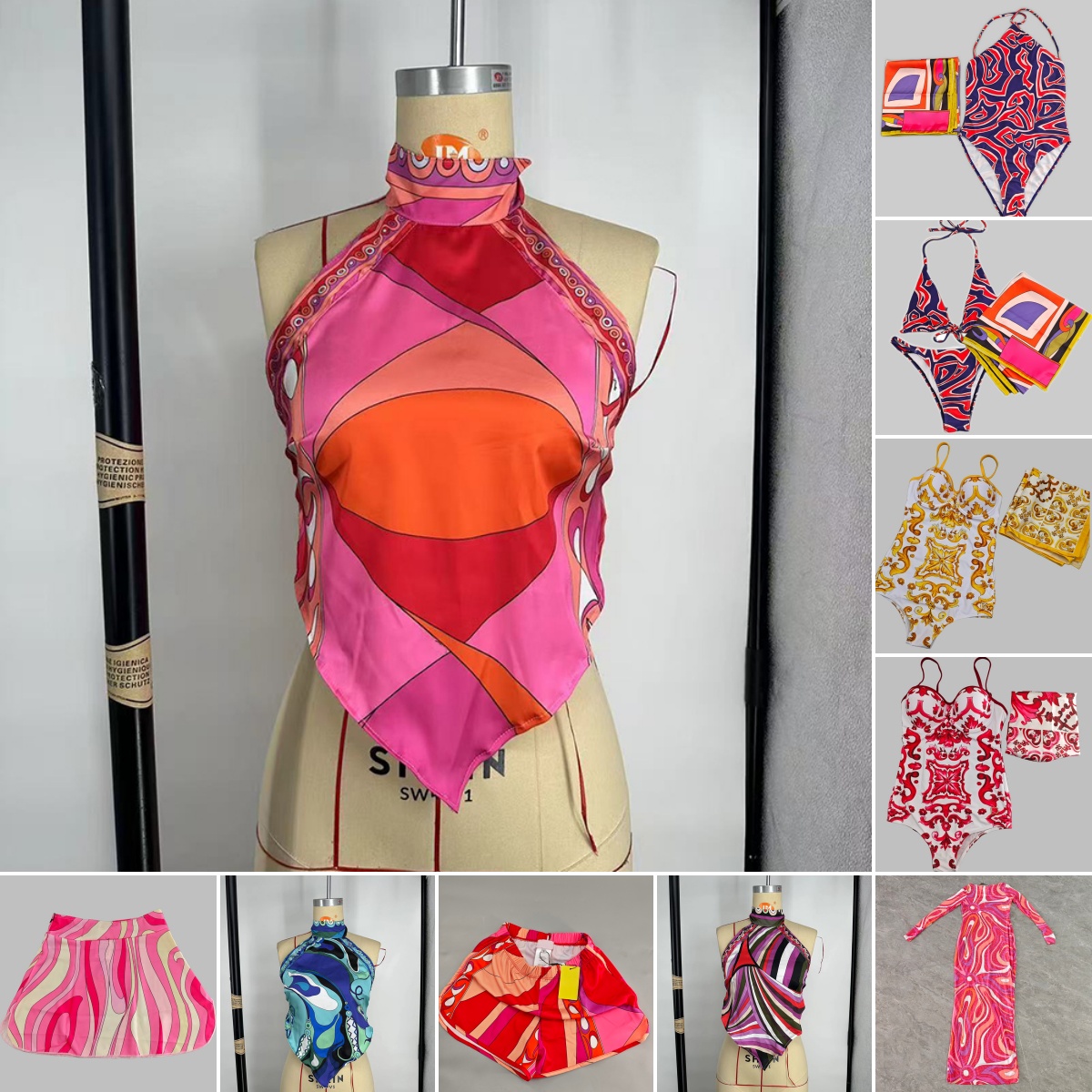 Luxury Bikini Maillot de Bain Bandeau Paréo Designer Sexy Maillots Échancrés Foulard Jupe Col V Tenue de Plage Vacances Bain Une Pièce