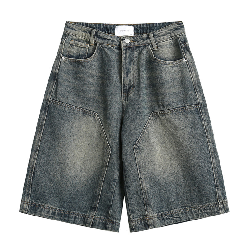 Summer Mens Denim Jeans Shorts Men Y2k Straight Leg Wide Leg Cough Syrup Short Pants for Men 250922
