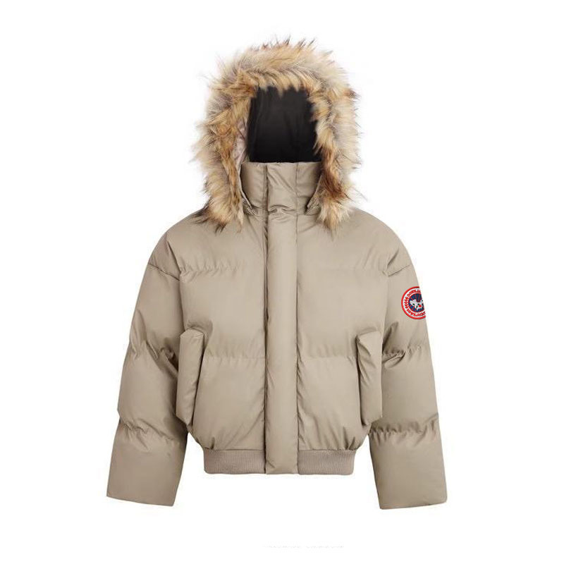 Men's 2026 new Autumn/Winter Quality Detachable Fur Collar Hooded Cotton Coat with Printed Badge Warm and Thickened Outerwear