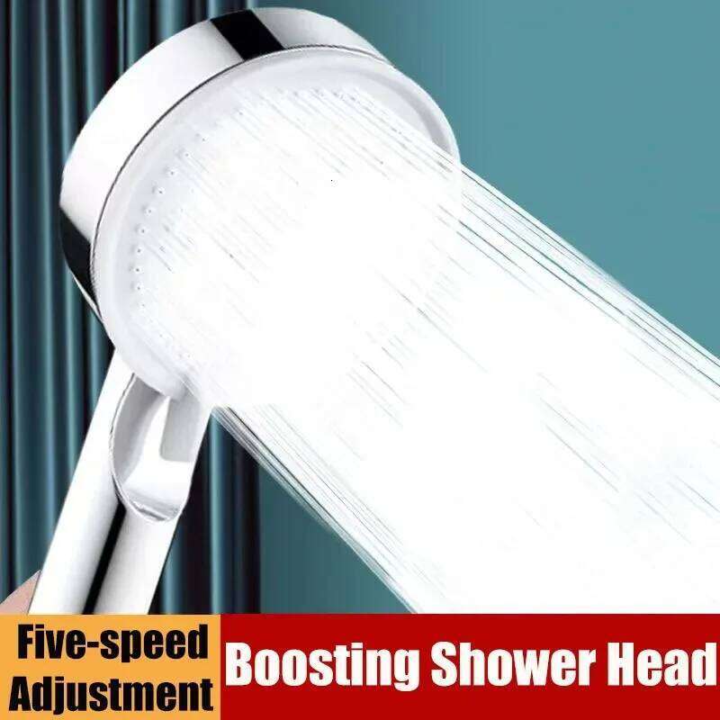 Adjustable 5 Modes High Pressure Head Shower Set with Hose Water Saving One-Key Stop Spray Nozzle Bathroom Accessories 26Y0123 M260303-image-1096139510