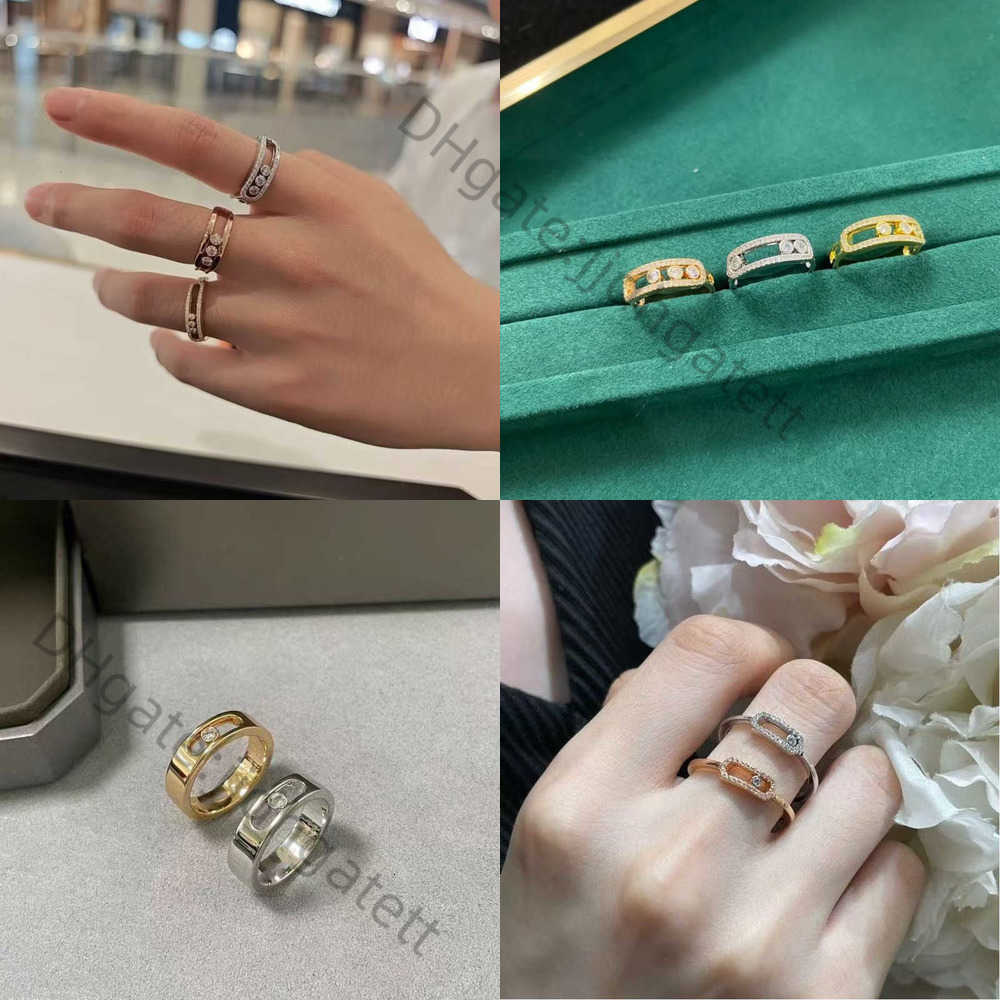 2026 High quality luxury Ring designer jewely 925 Silver Zircon Beads women 18K Gold Plated Romantic Classic Couple rings wholesale exquisite Weddin