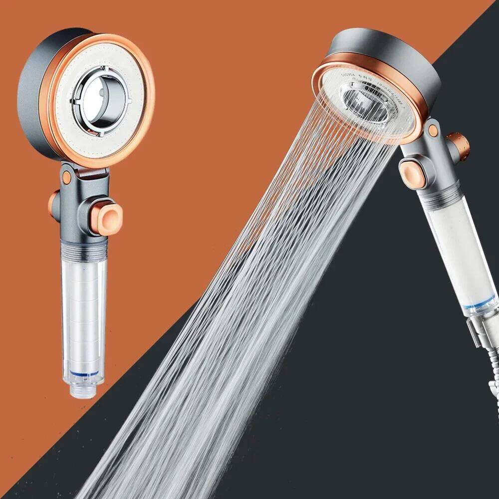 double-sided unique shower head bathroom 3 kinds of spray water-saving filter round rainfall adjustable nozzle booster sprayer 26Y0123 M260303-image-1096139528